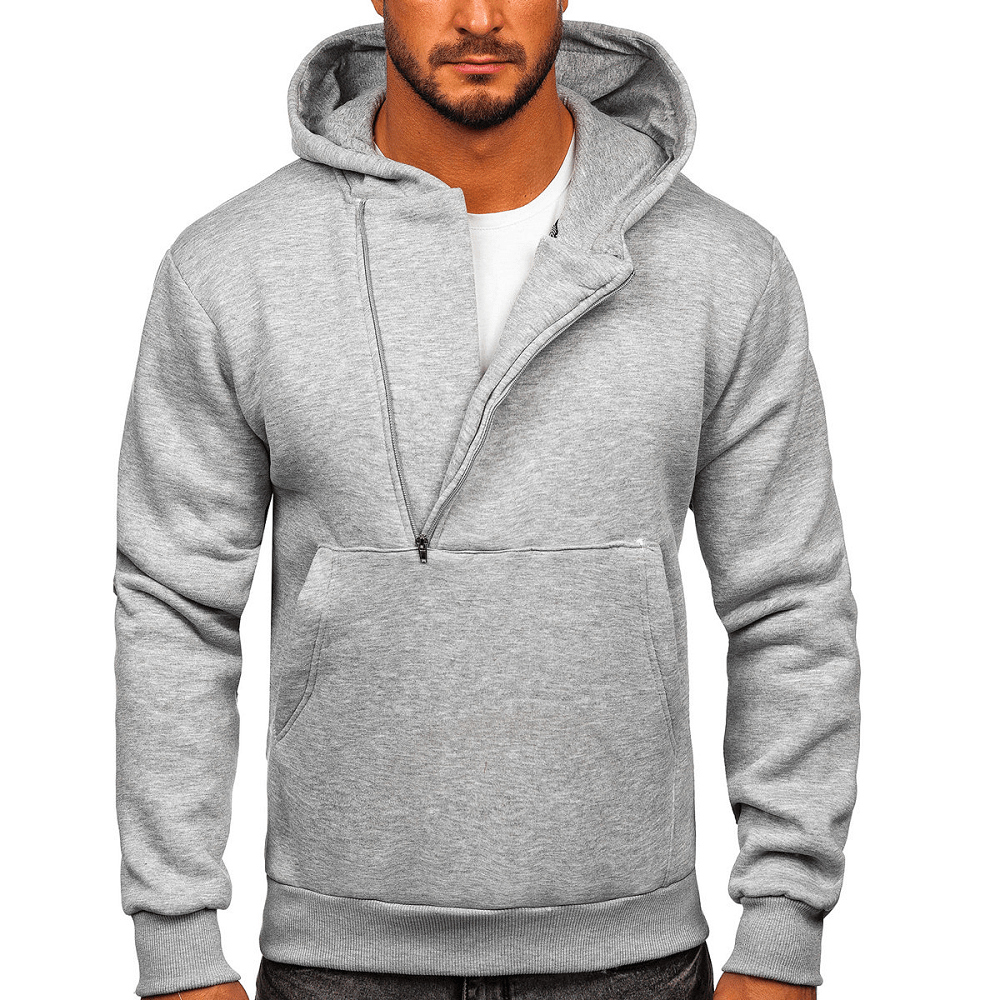 Sportig ljusgrå half zip hoodie 379 kr