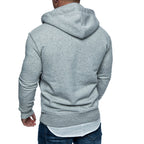 Ljusgrå Herr Hoodie med känguruficka bakifrån