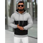 Ljusgrå Hoodie - Svarta detaljer herr