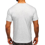 Ljusgrå basic t-shirt - Rund hals bakifrån