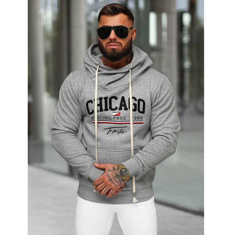 Hoodie Chicago - Grå Luvtröja Herr