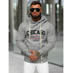 Hoodie Chicago - Grå Luvtröja Herr