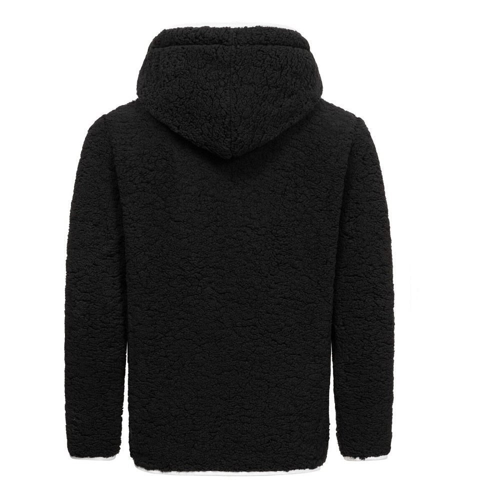 Svart och mjuk fleecetröja herr bakifrån