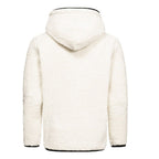Vit fleecetröja herr med luva - Fleece hoodie bakifrån