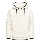 Vit fleecetröja herr med luva - Fleece hoodie