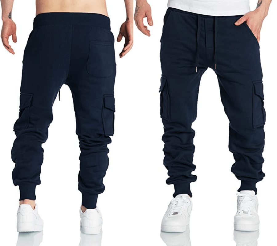 Mörkblåa sweatpants med cargofickor - Herr mjukisbyxor