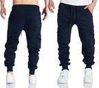 Mörkblåa sweatpants med cargofickor - Herr mjukisbyxor