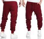 Vinröda sweatpants - herrbyxor med cargofickor