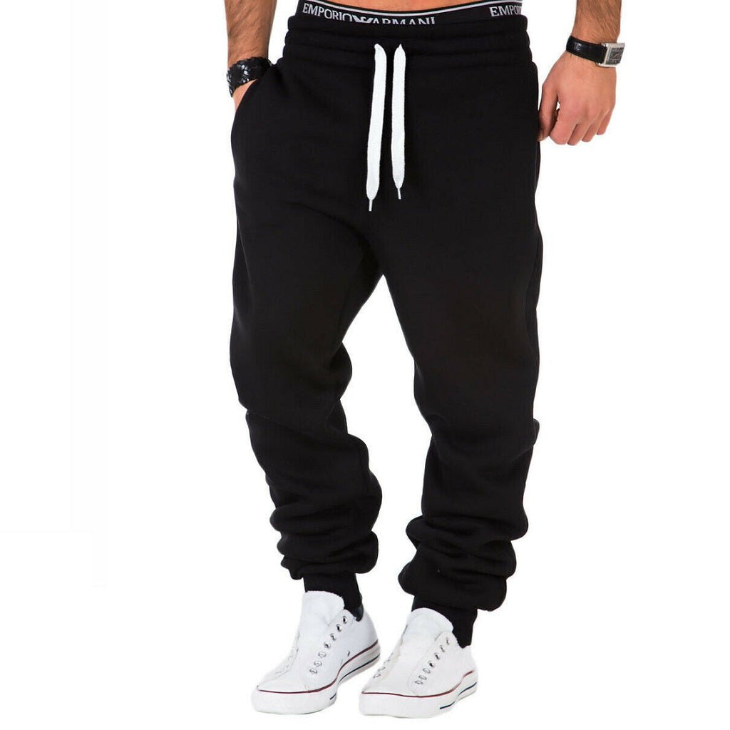Mjukisbyxor Herr - Svarta supersköna och mjuka sweatpants med vita snören