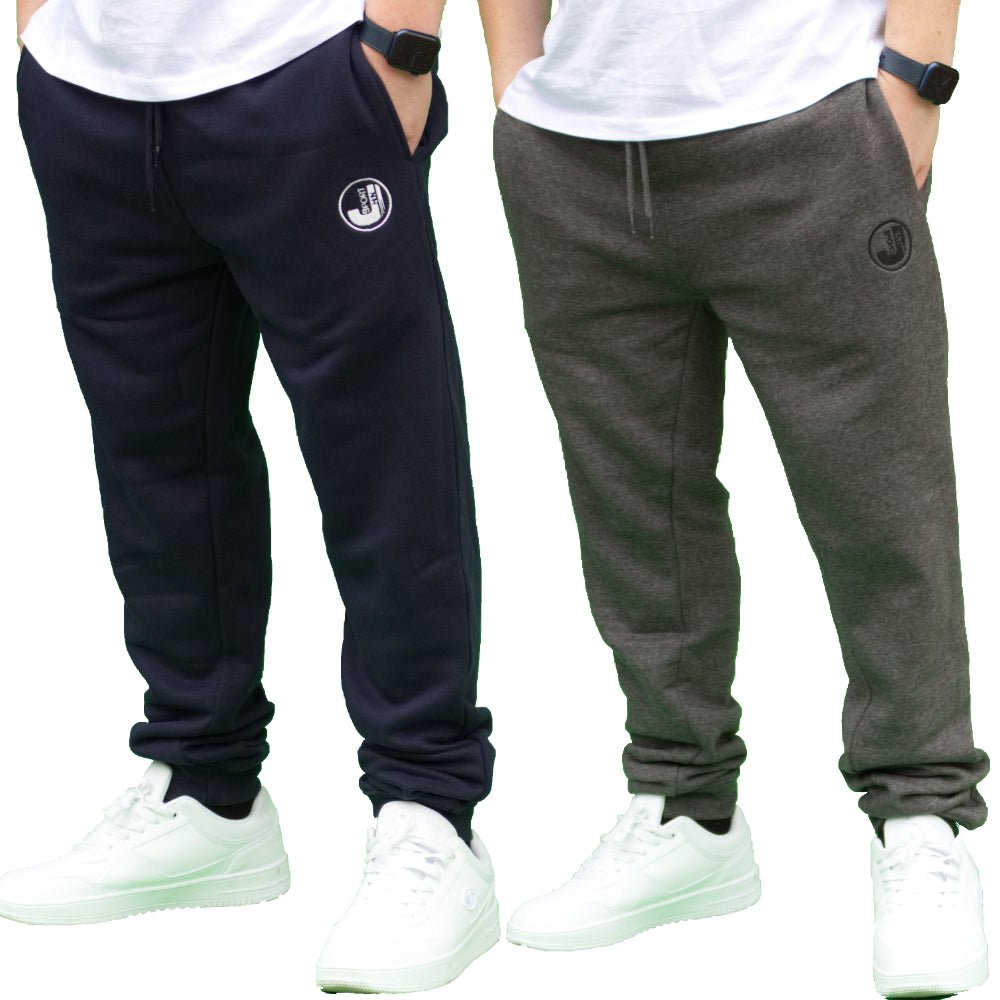 Billiga mjukisbyxor herr - Sweatpants JHNsport mörkgråa och mörkblåa