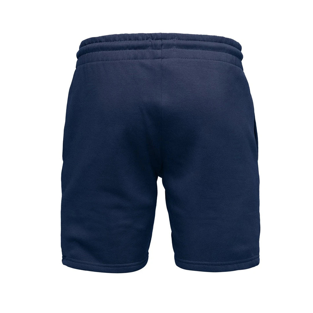 Mörkblå mjukisshorts från Amaci & Sons bakifrån