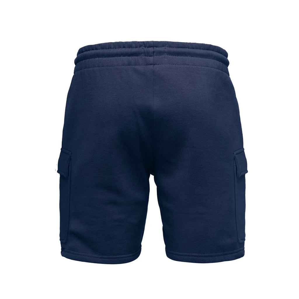 Mörkblå cargo shorts herr från Amaci & Sons bakifrån