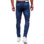 Slim fit jeans - Mörkblåa herrjeans bakifrån