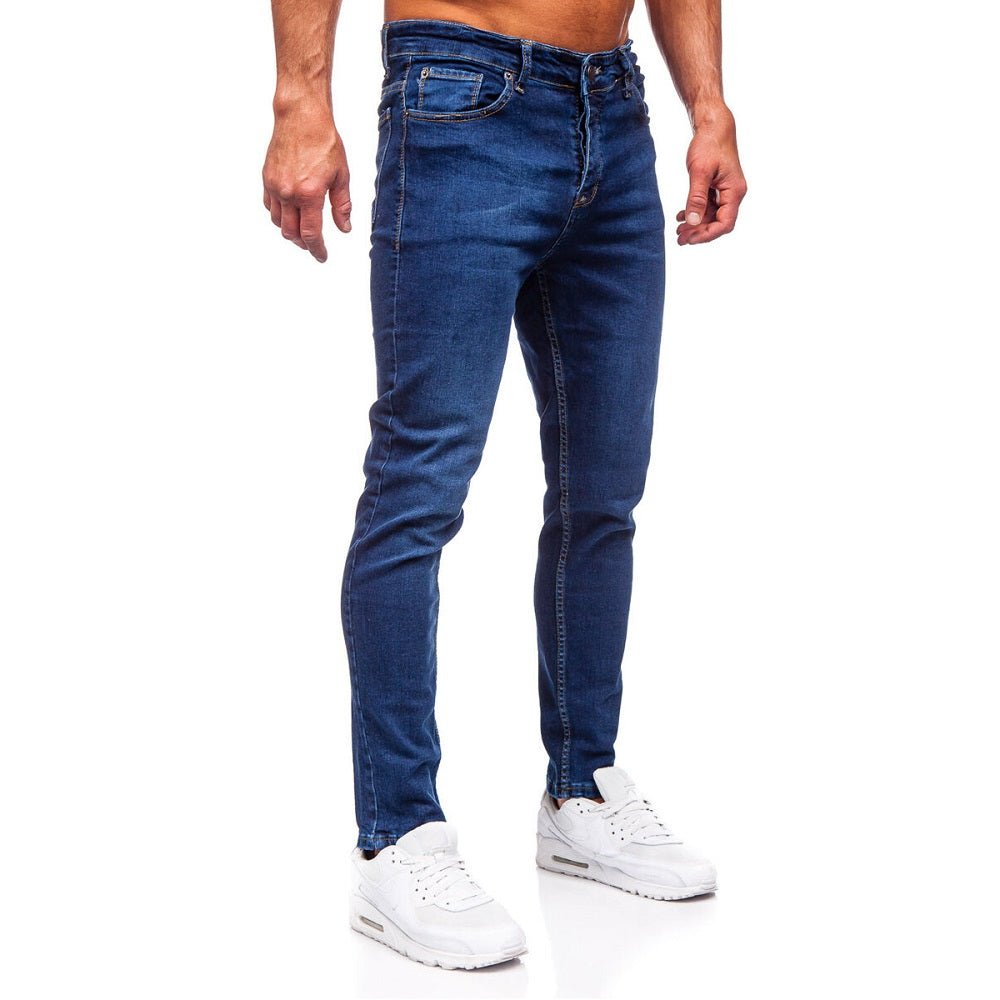Slim fit jeans - Mörkblåa herrjeans sidan