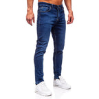 Slim fit jeans - Mörkblåa herrjeans sidan