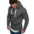 Mörkgrå herr hoodie med känguruficka - Herrtröja