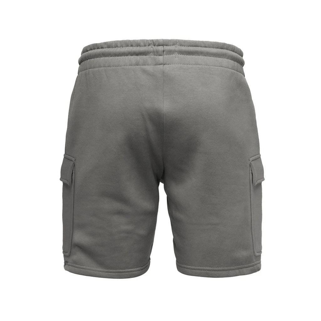 Mörkgrå cargo mjukisshorts från Amaci & Sons bakifrån