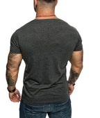 Mörkgrå V-neck T-shirt med bröstficka