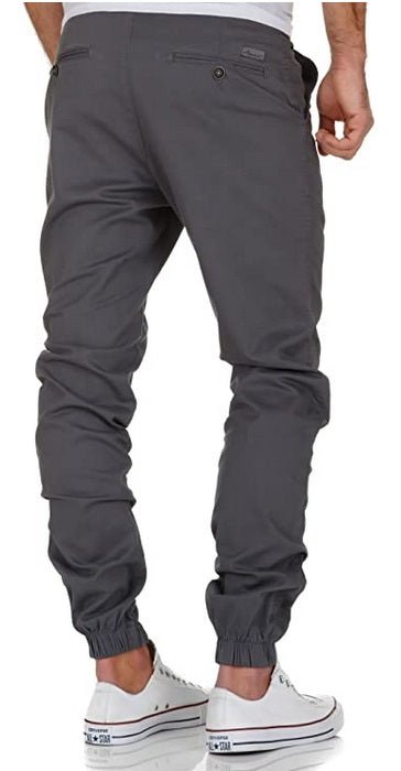 Mörkgråa Herr chinos med stretch