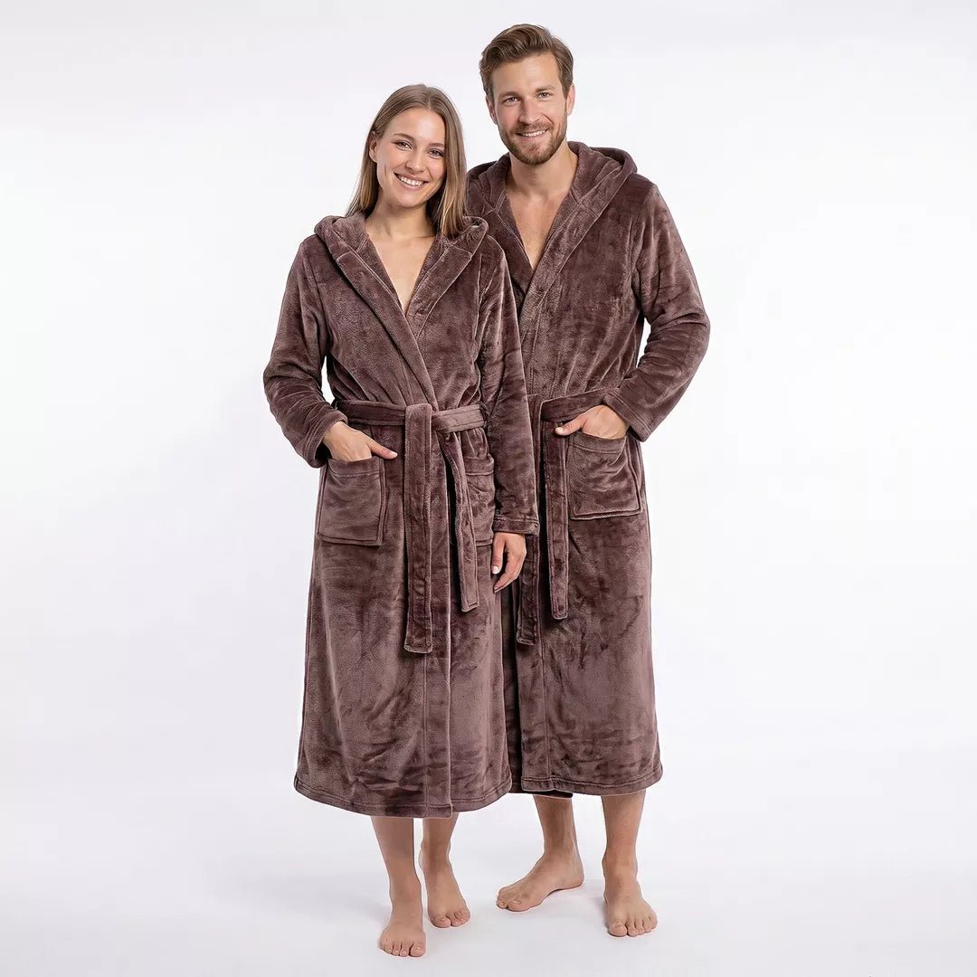 morgonrock unisex kaffefärgad dam och herr