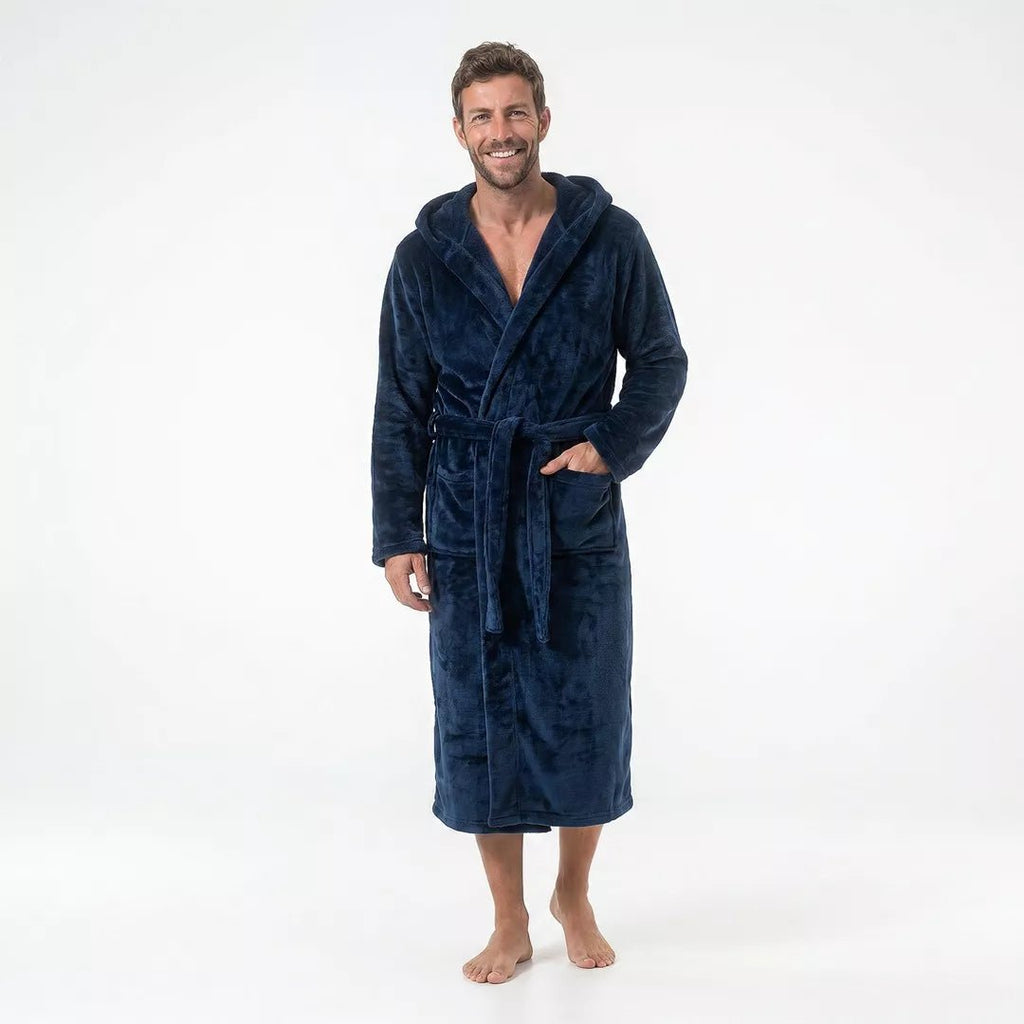 morgonrock mörkblå unisex herr