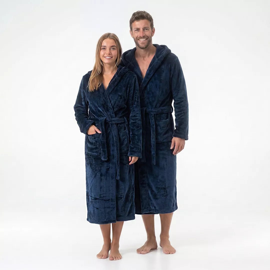 morgonrock mörkblå unisex dam och herr