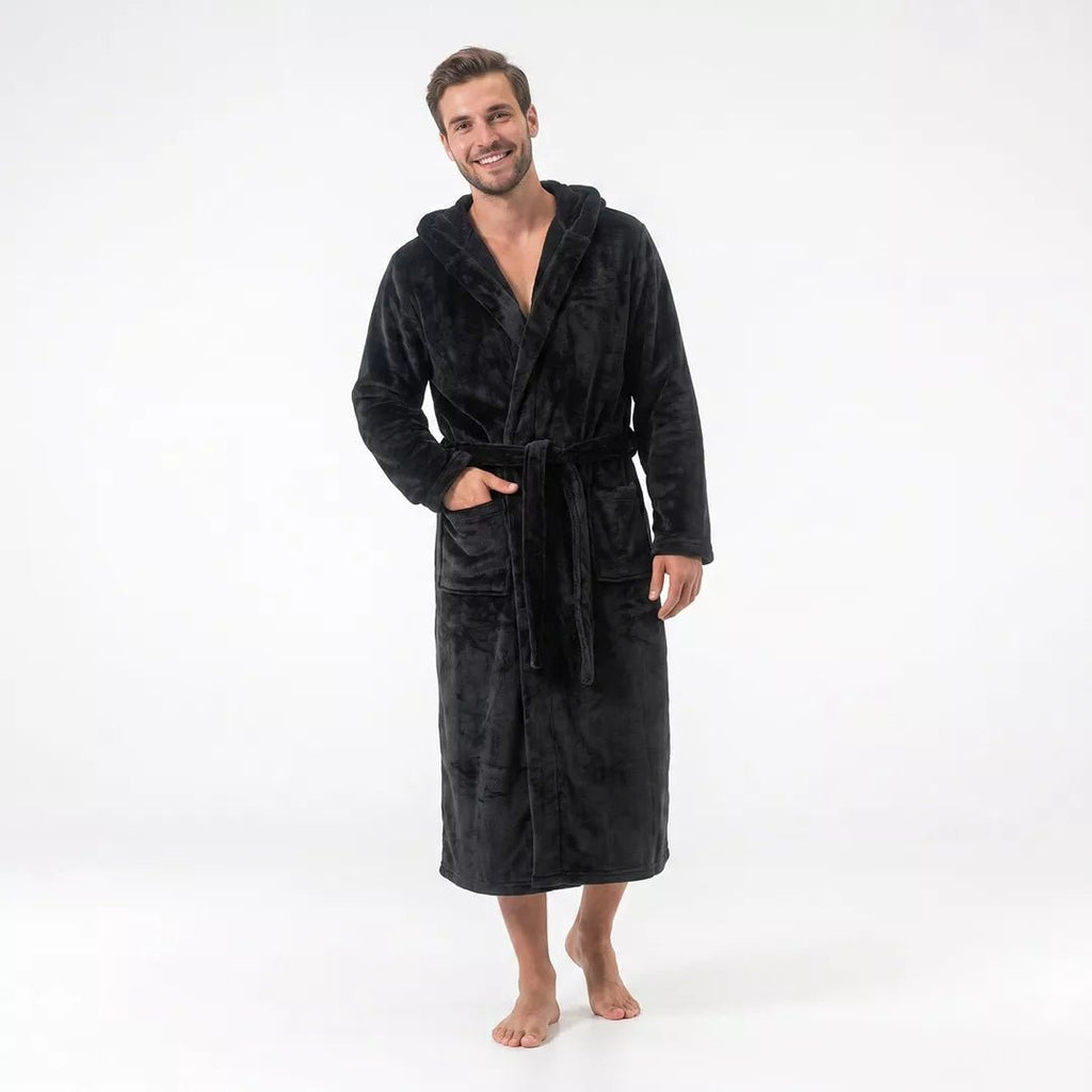 Morgonrock svart unisex herr
