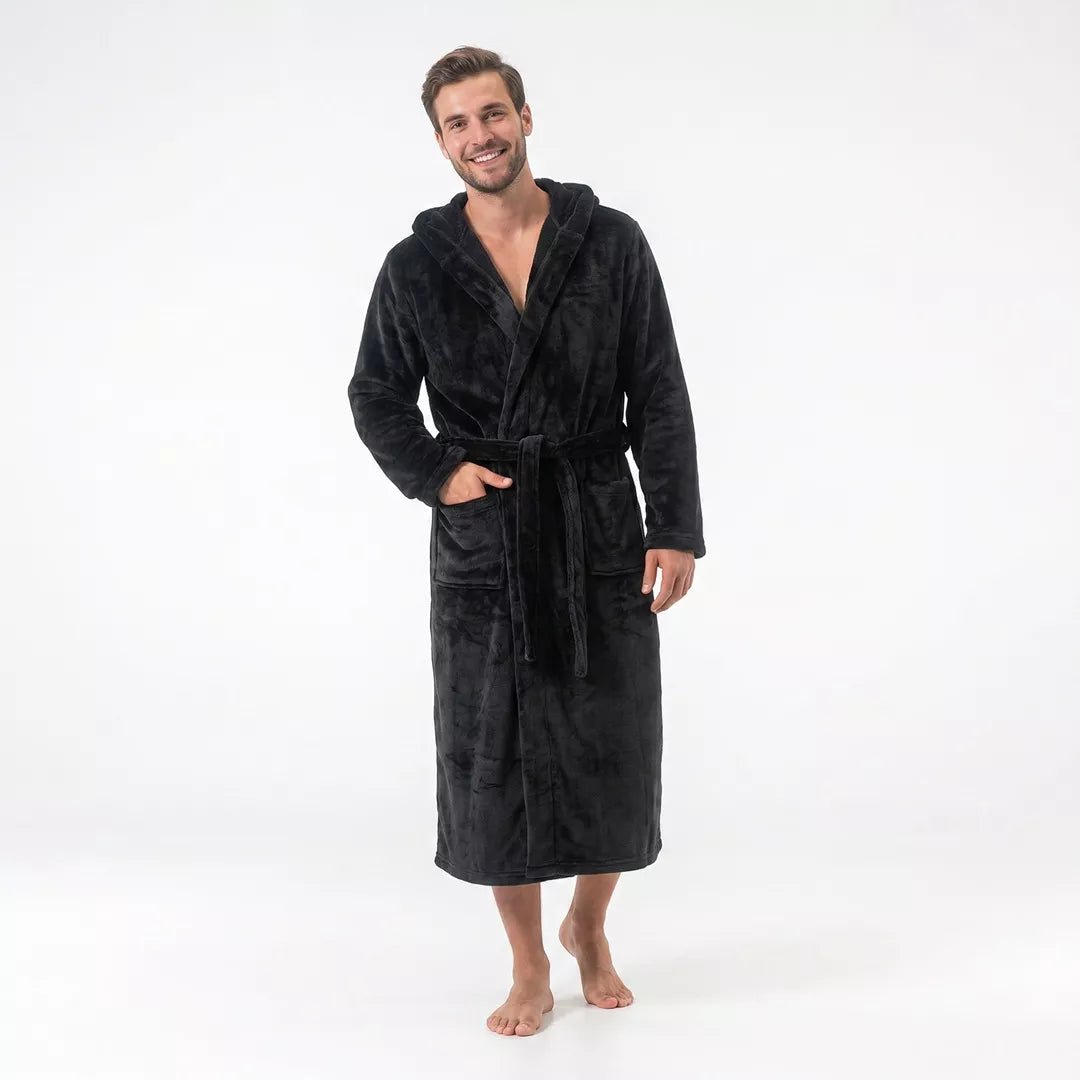 Morgonrock svart unisex herr