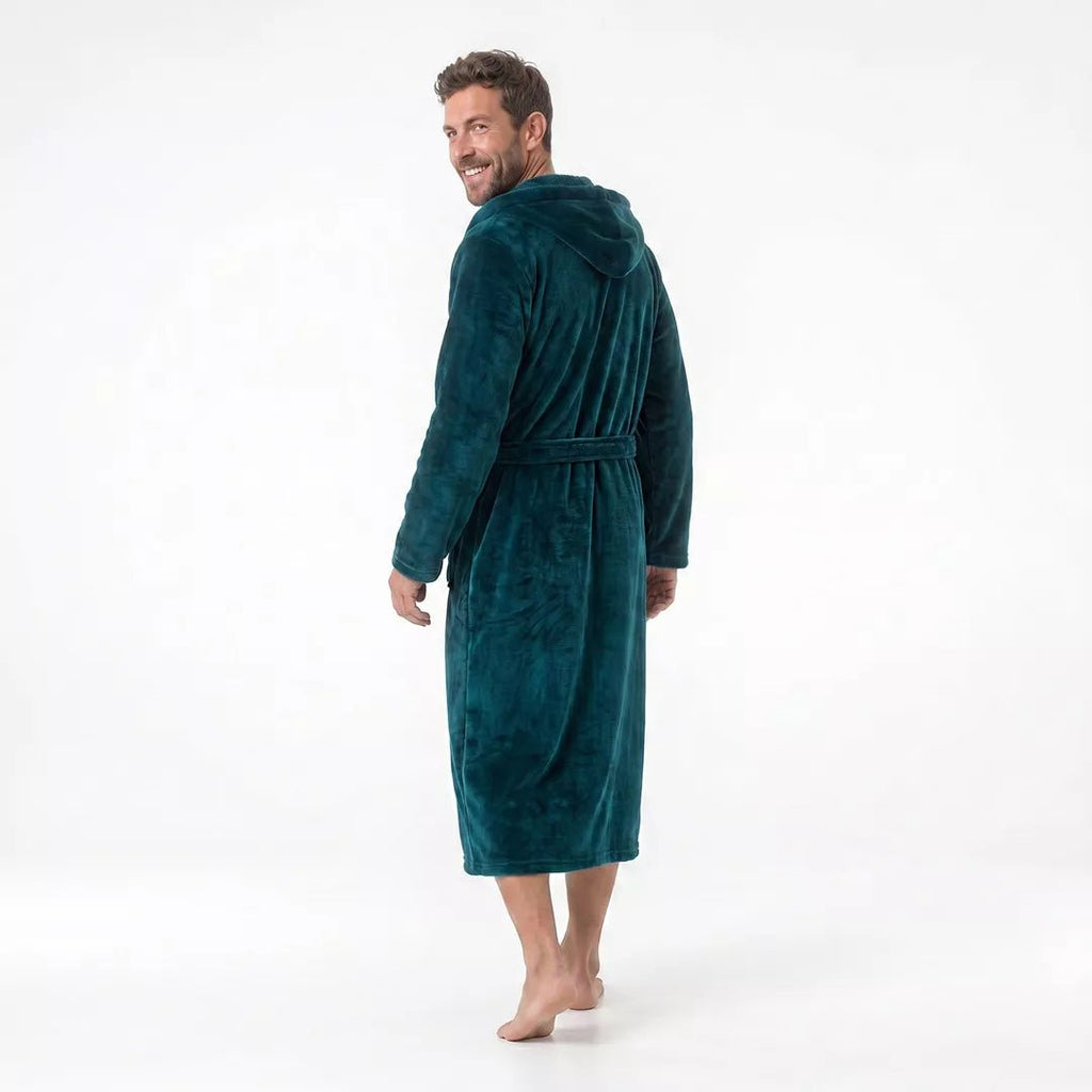 Morgonrock grön unisex herr bakifrån
