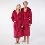 Morgonrock unisex vinröd mysig