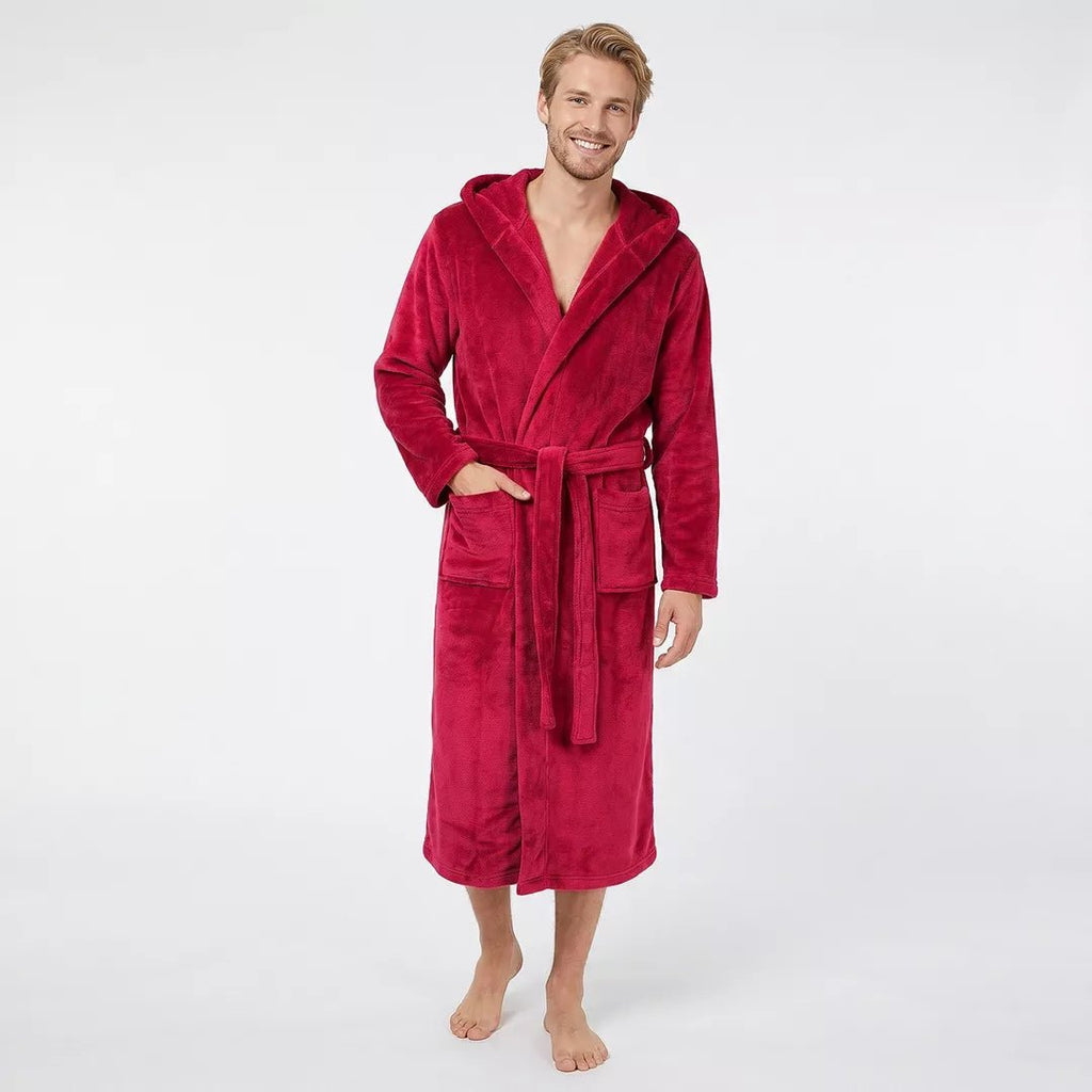 Morgonrock unisex vinröd herr