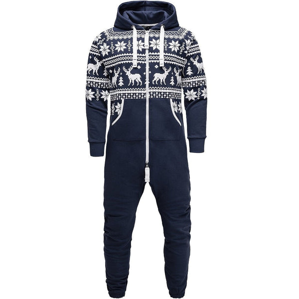 Mysiga onesies med luva - unisex jumpsuits mörkblå