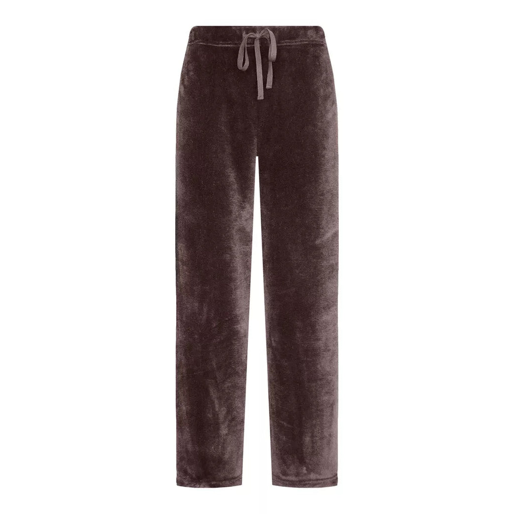 Kaffebruna fleecebyxor dam med elastisk midja från Gaubert
