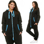 Onesie jumpsuit svartblå superskön heldräkt