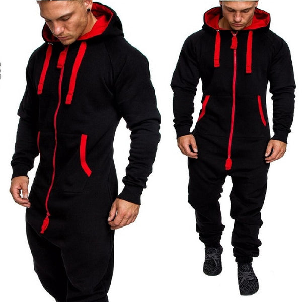 Svart onesie med snygga röda inslag