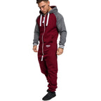 Onesie Herr - Superskön jumpsuit för kalla dagara i vinrött