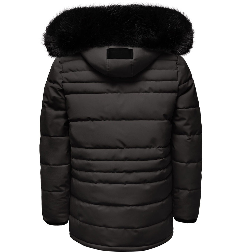 Svart parkas herr - vinterjacka bakifrån