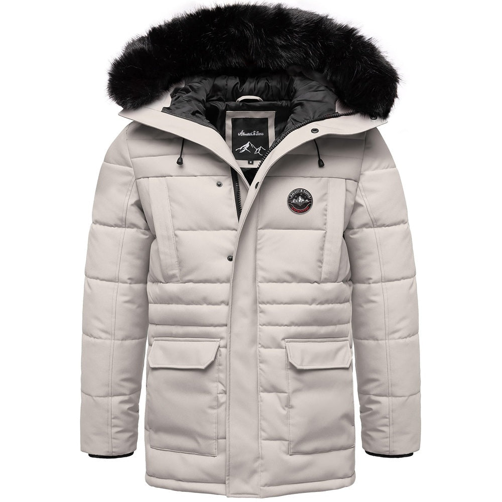 Grå parkas vinterjacka från Amaci & Sons