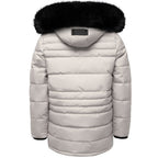 Grå parkas vinterjacka från Amaci & Sons bakifrån