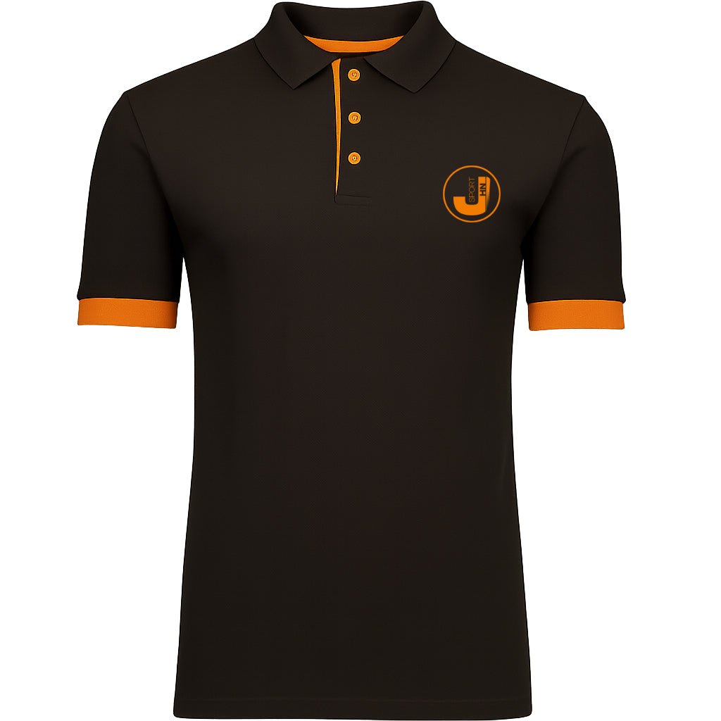 Piketröja herr - Svart med orangea detaljer