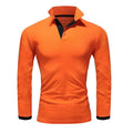 Pikétröja långärmad orange herrtröja