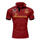 Pikétröja Herr - Printed vinröd piké Monaco