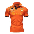 Pikétröja Herr - Printed orange piké Monaco