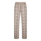 Långärmad leopardmönstrad pyjamaströja för dam i 100% bomull från Gaubert - långbyxor