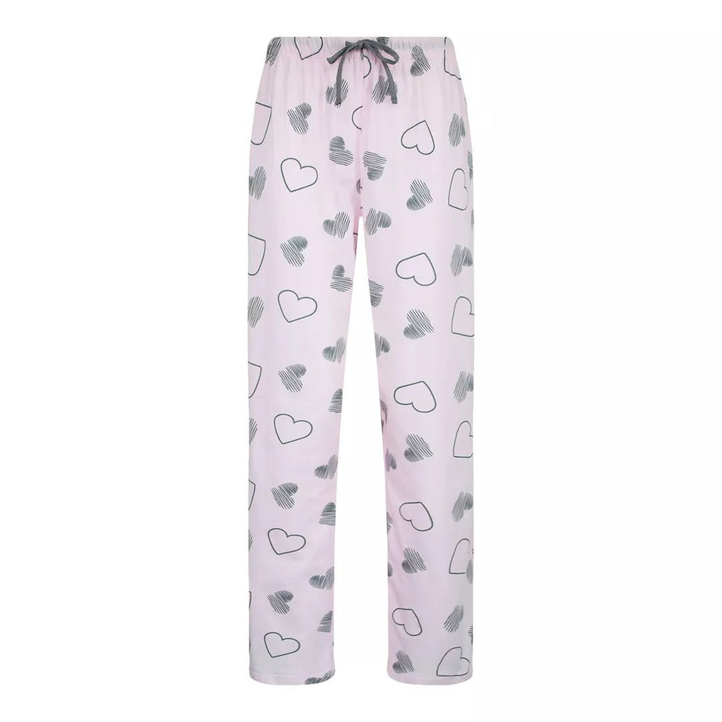 Gaubert® pyjamas dam i 100% bomull med långärmad tröja och hjärtmönstrade byxor.