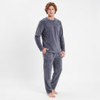 Grå pyjamas herr i fleece – varmt pyjamasset Gaubert