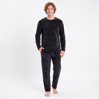 Svart pyjamas herr i fleece – varmt pyjamasset Gaubert