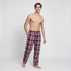 Röda rutiga pyjamasbyxor herr Gaubert i microfleece