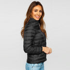 Quiltad svart damjacka 429 kr - Höstjacka dam från sidan