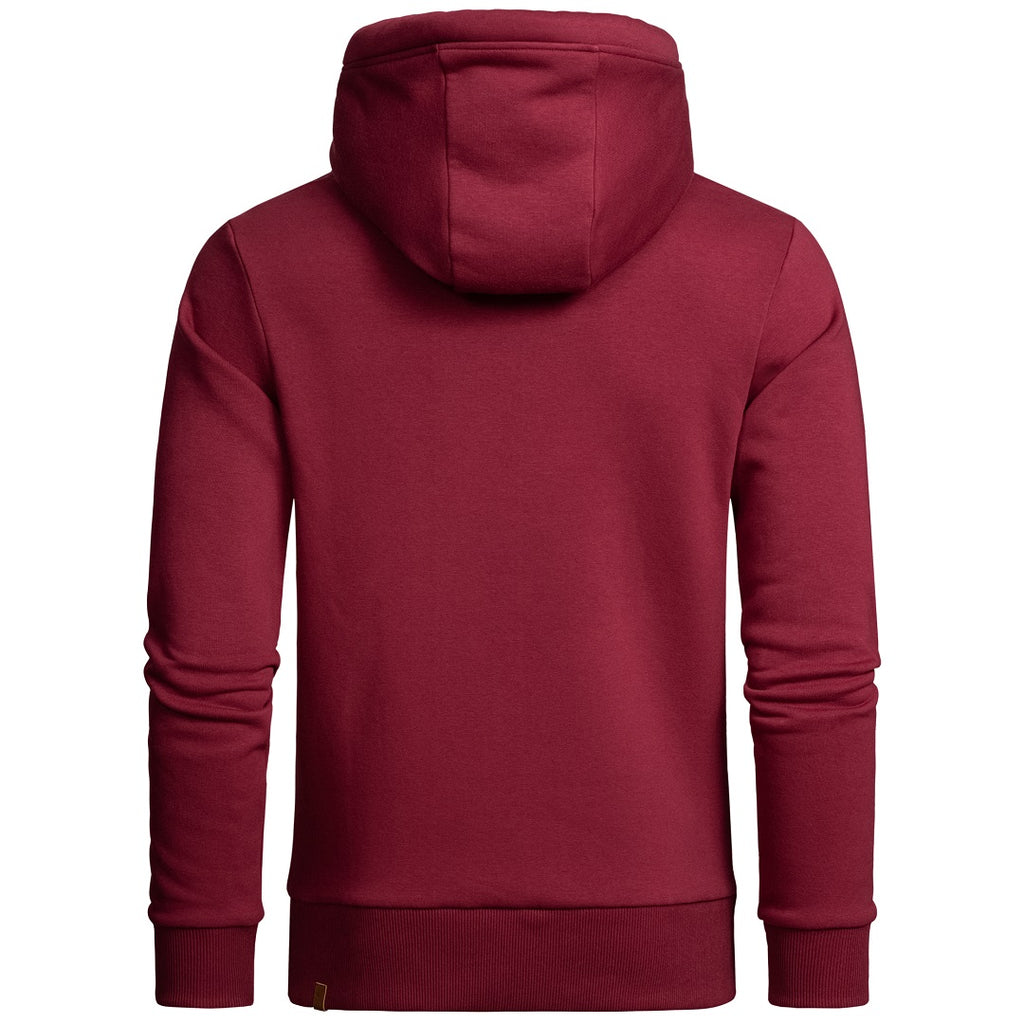 Hoodie Herr - Stilren vinröd huvtröja